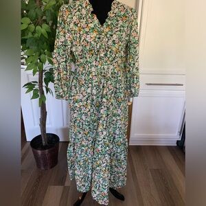 Floral Green Maxi Dress